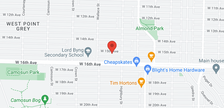 map of 3838 W 15TH AVENUE